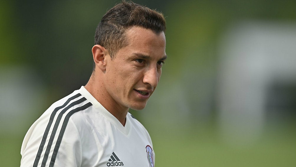 Andrés Guardado, durante un entrenamiento del Tri 