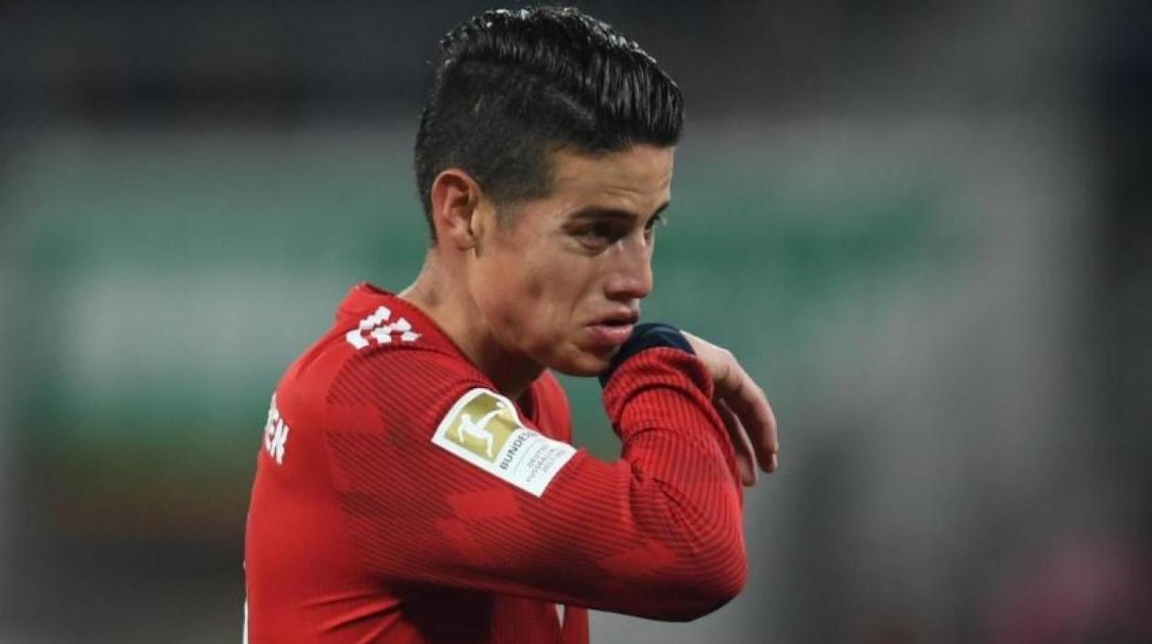 James Rodríguez durante un juego con el Bayern 