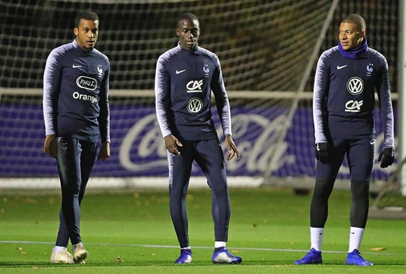 Ferland Mendy, durante entrenamiento de Francia 