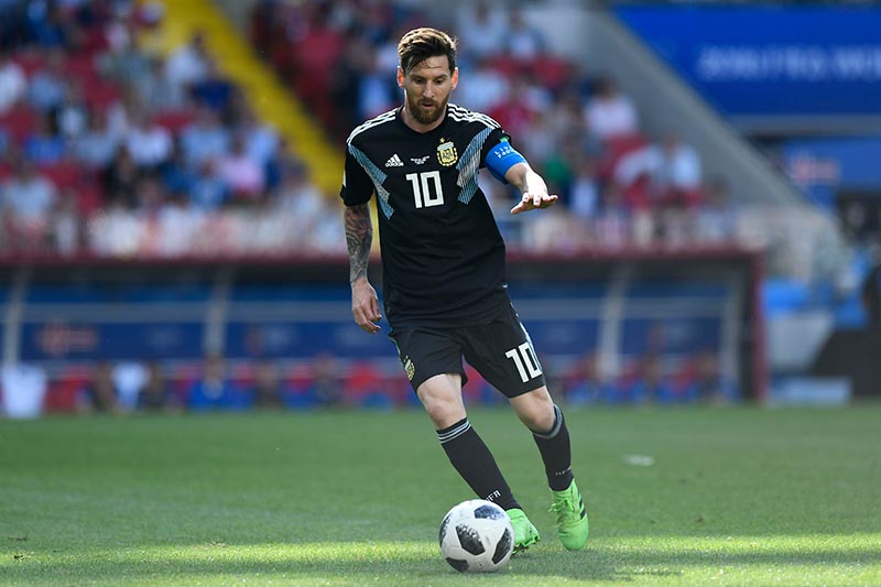 Messi en un partido con Argentina