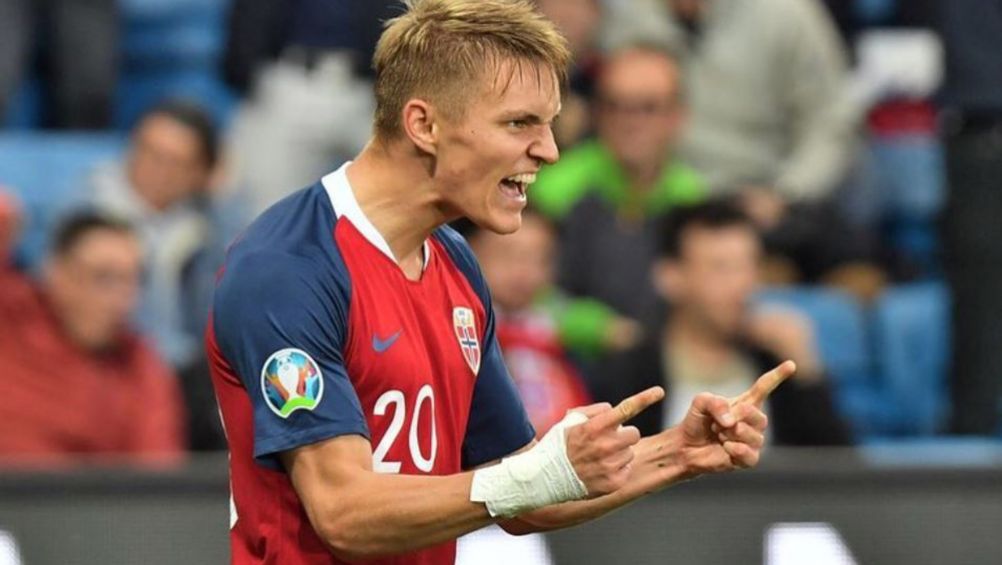 Odegaard, en un partido con Noruega