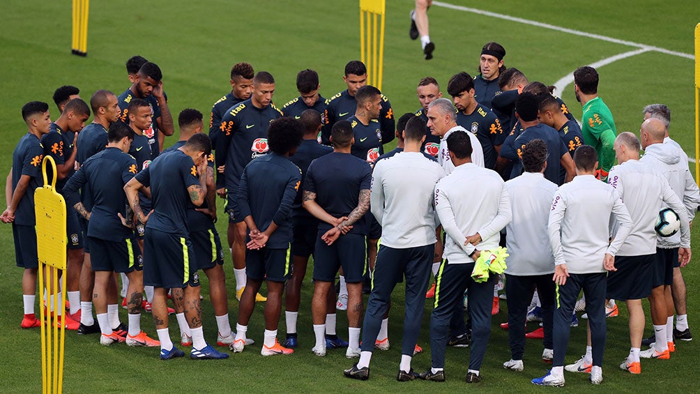 Selección de Brasil, durante entrenamiento