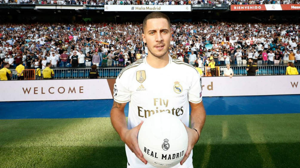 Eden Hazard, durante su presentación con el Real Madrid