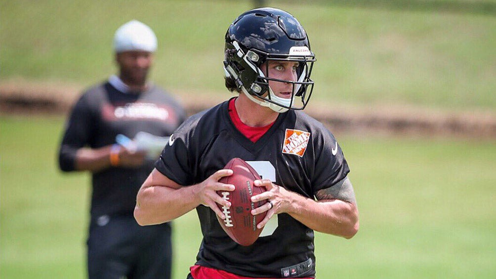 Kurt Benkert, durante un entrenamiento con los Halcones