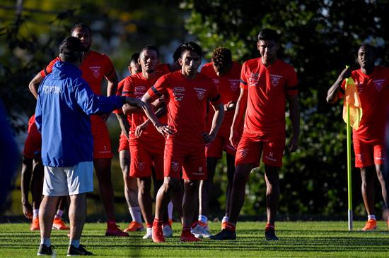 Selección ecuatoriana, durante entrenamiento 