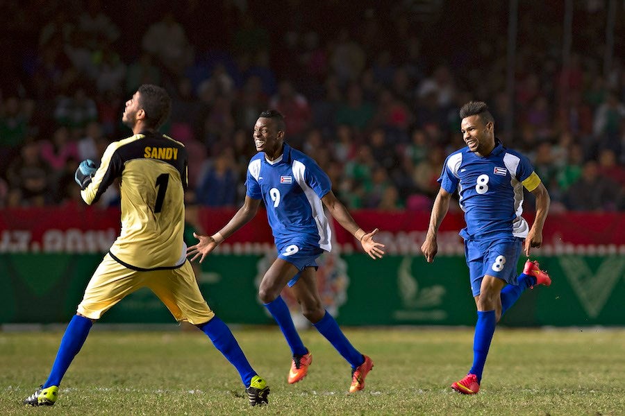 Santa Cruz celebra una anotación con la selección caribeña