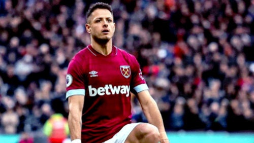 Javier Hernández celebra un gol con el West Ham 