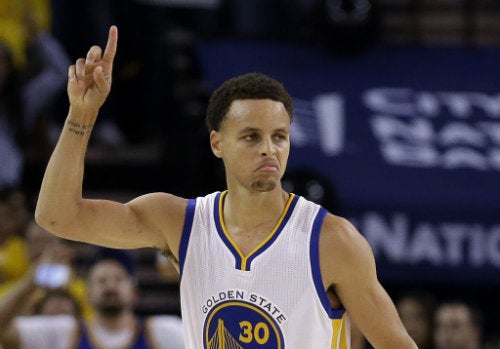 Stephen Curry durante un partido con Golden State Warriors