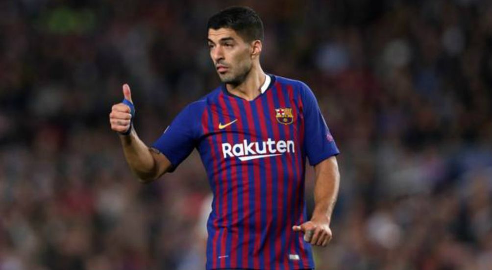 Suárez en un partido con el Barcelona 