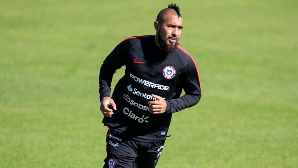 Arturo Vidal, en un entrenamiento con la selección de Chile