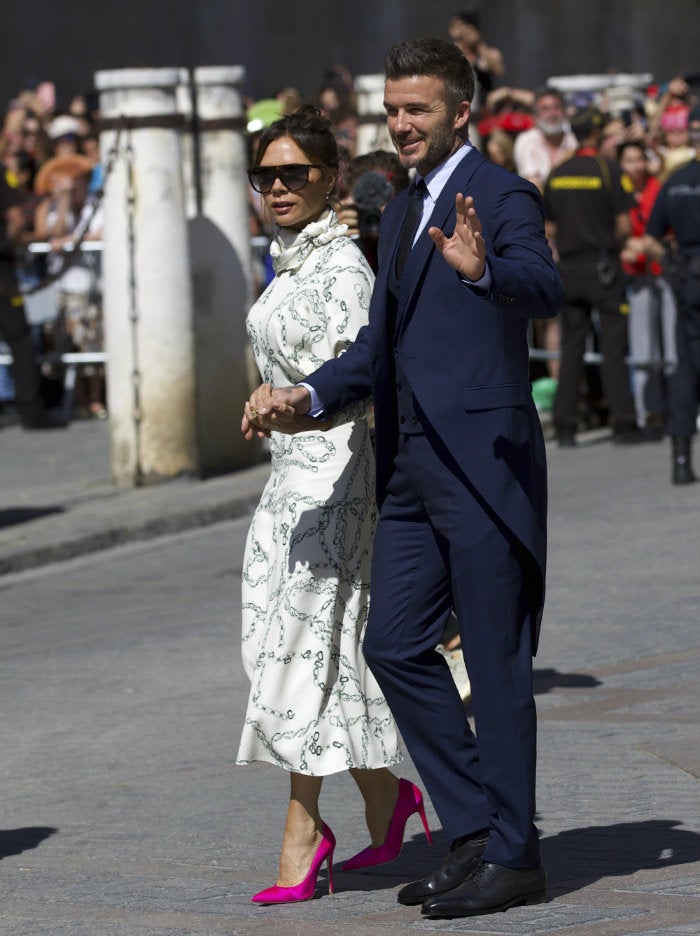 David y Victoria Beckham llegando a la boda de Sergio Ramos 