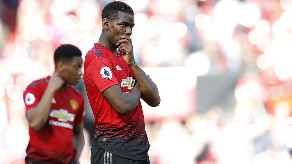 Pogba festeja un gol con los Red Devils