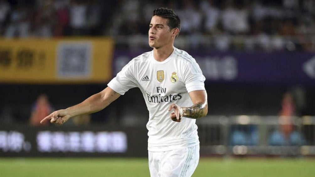 James Rodríguez, durante un juego con el Real Madrid