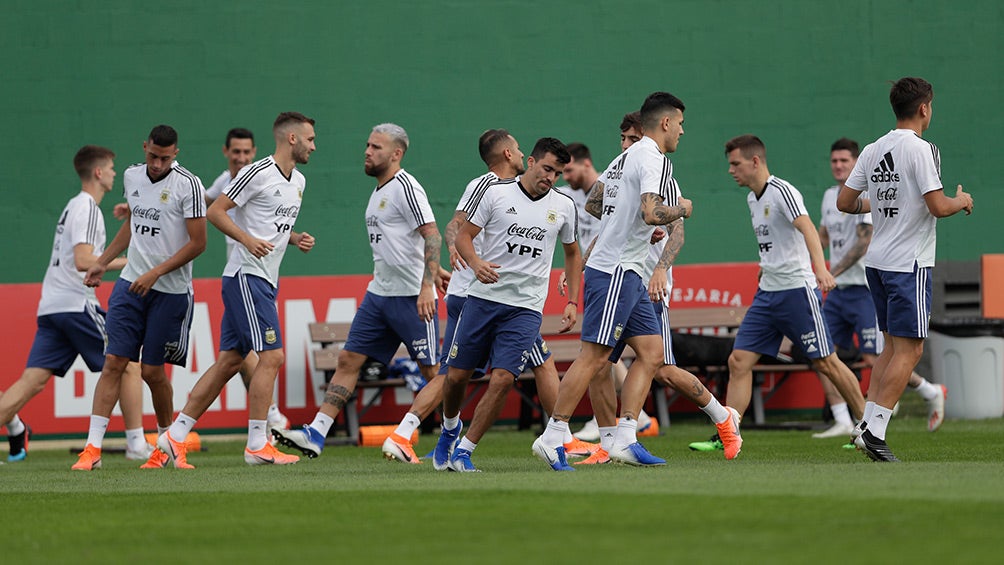 Jugadores de Argentina, en entrenamiento 