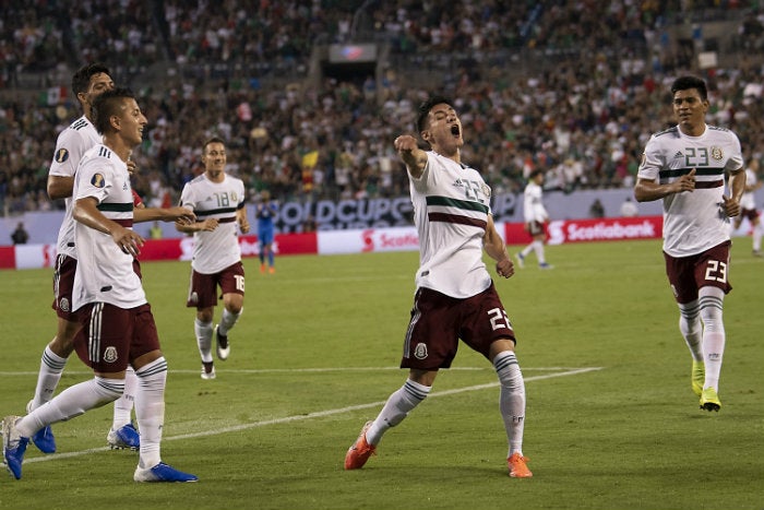 Antuna, en festejo de gol con el Tri