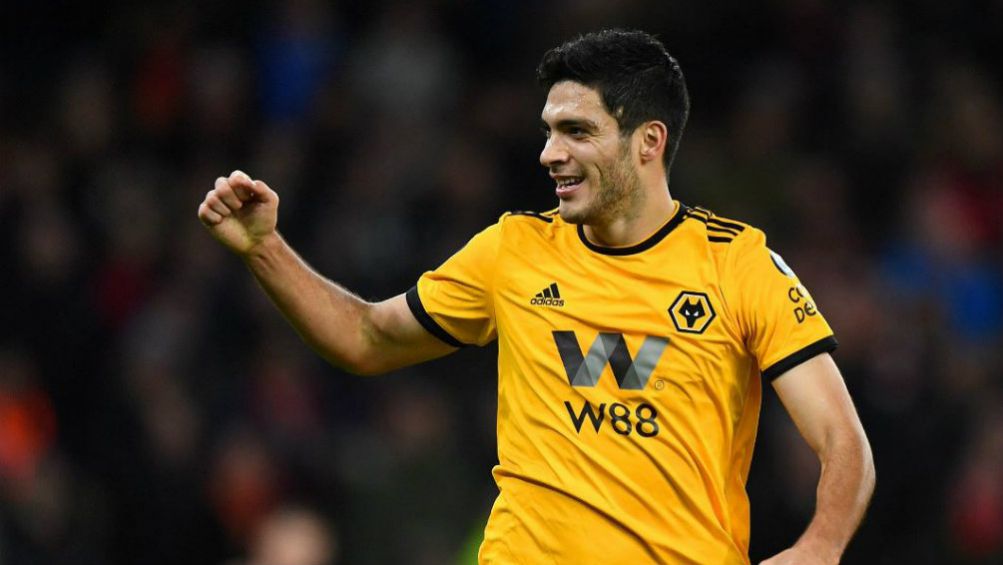 Jiménez festeja un gol con Wolverhampton 