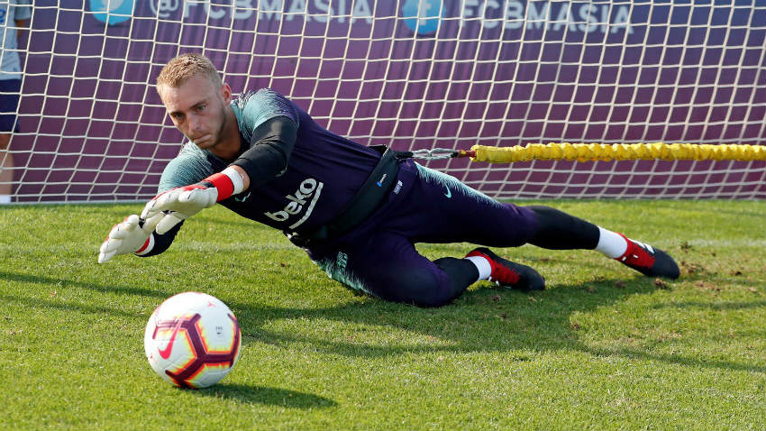 Cillessen durante un entrenamiento con el Barcelona 