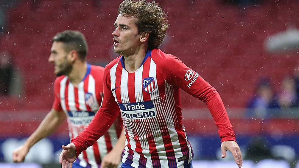 Antoine Griezmann, festeja gol con el Atlético de Madrid