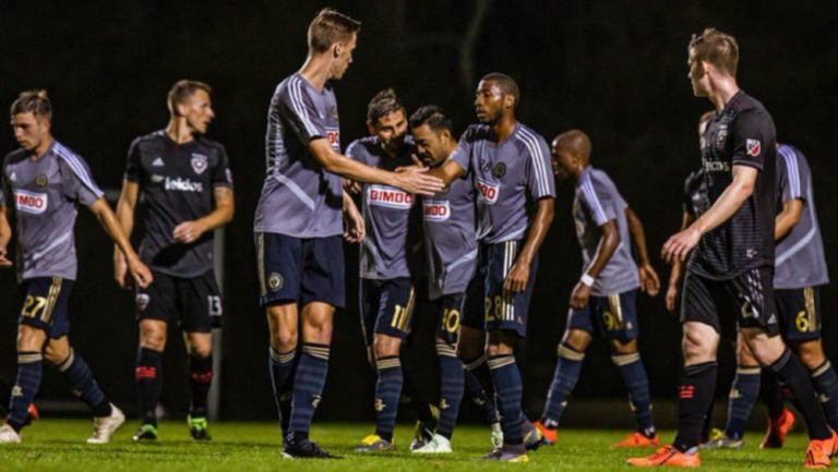 Fabián celebra anotación con el Philaldelphia Union 