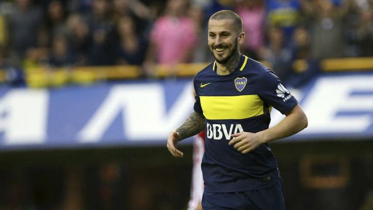 Darío Benedetto celebra un gol con Boca Juniors