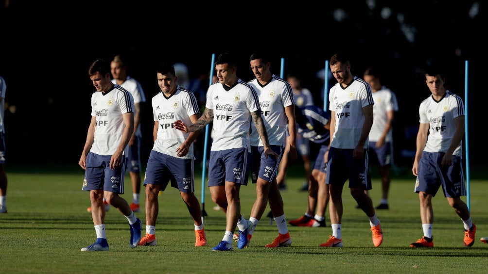 Seleccionados de Argentina durante un entrenamiento 