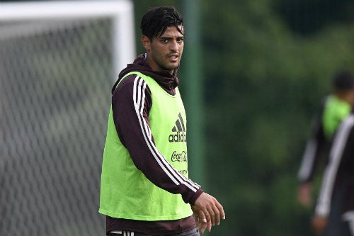 Carlos Vela durante un entrenamiento con el Tricolor