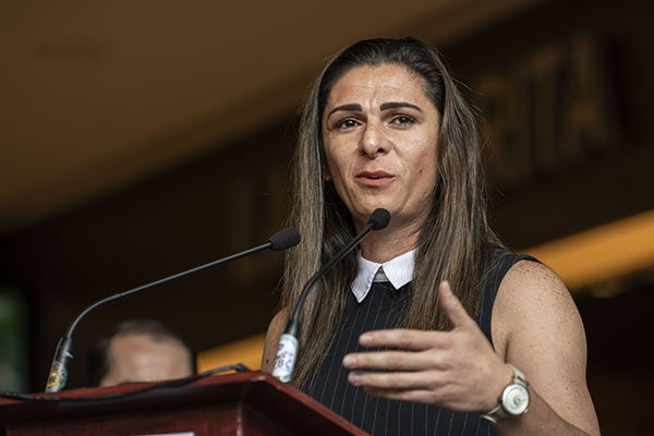 Ana Guevara, en conferencia de prensa