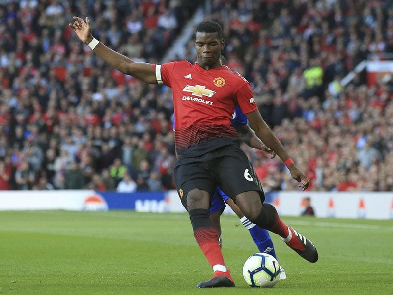 Paul Pogba en un partido con el Manchester United 