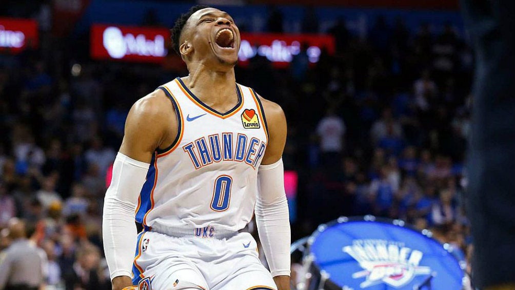 Russell Westbrook grita de emoción tras triunfo del Thunder