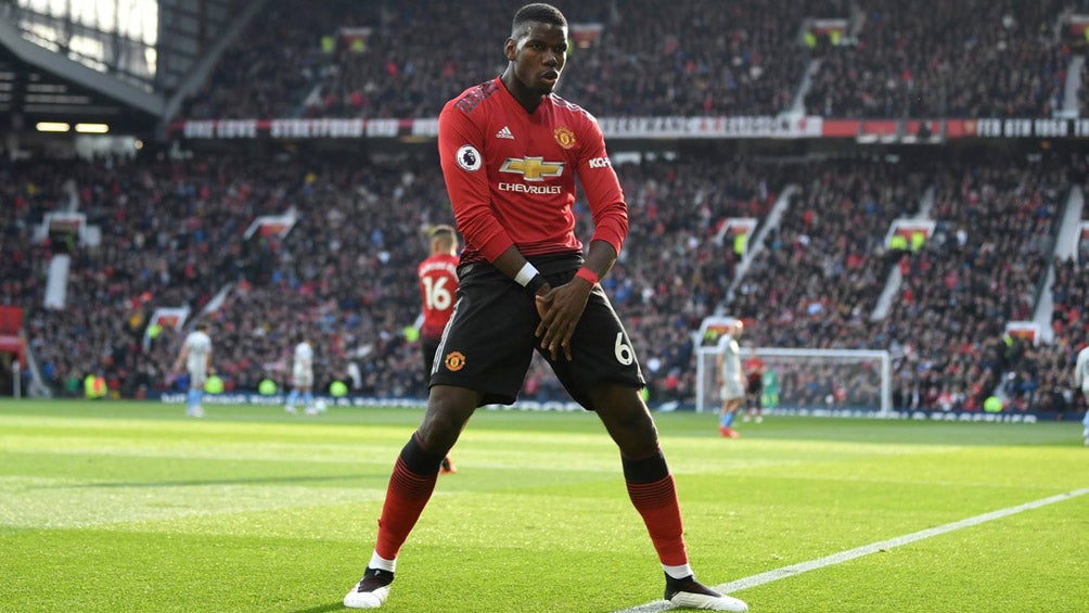 Paul Pogba celebra una anotación con el Manchester United 