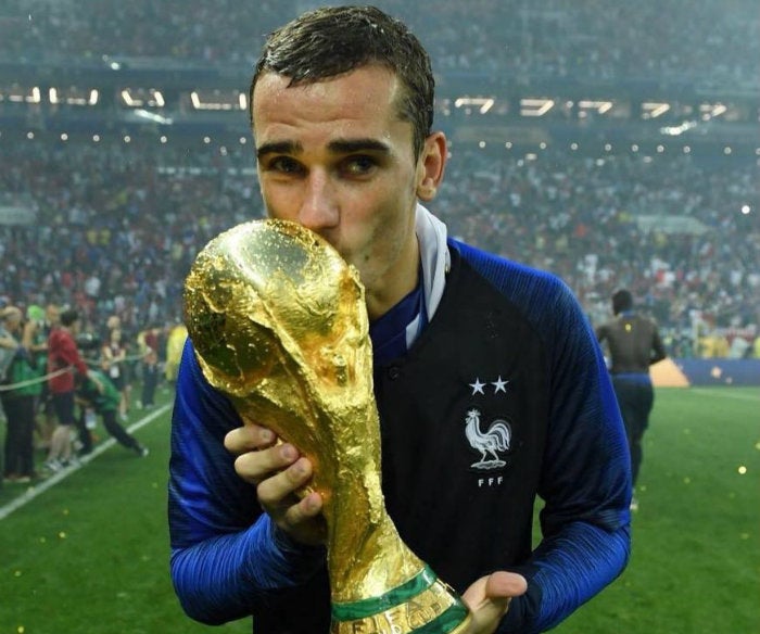 Griezmann, con la Copa del Mundo en Rusia