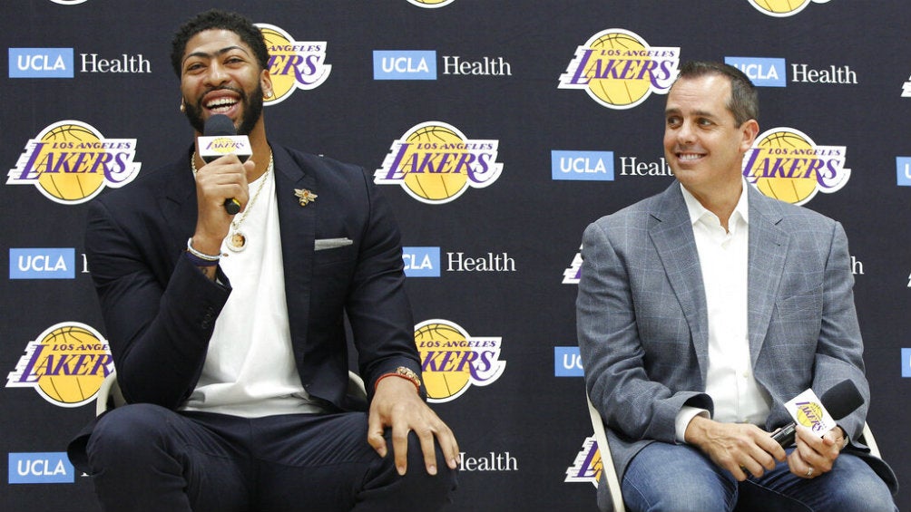 Anthony Davis, durante su presentación con Los Angeles Lakers