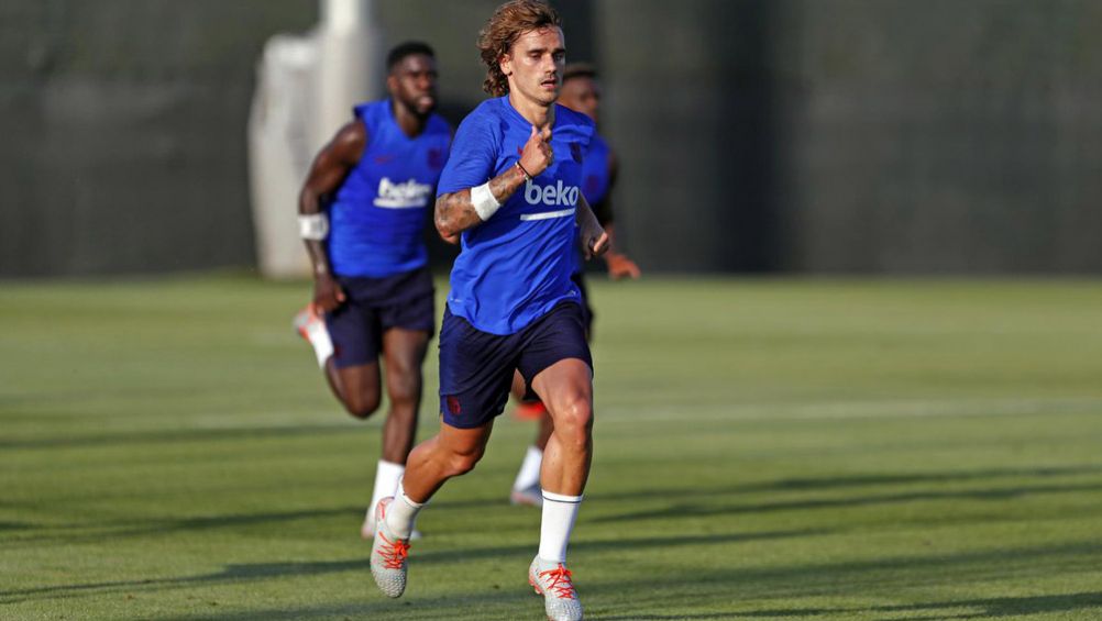 Antoine Griezmann, durante una sesión con el Barcelona 