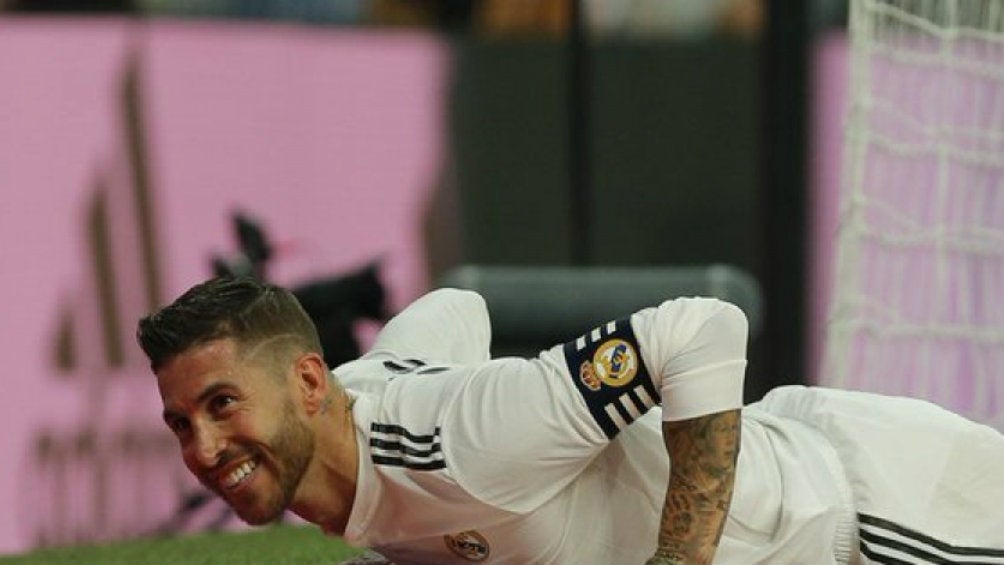 Sergio Ramos en un partido con Real Madrid