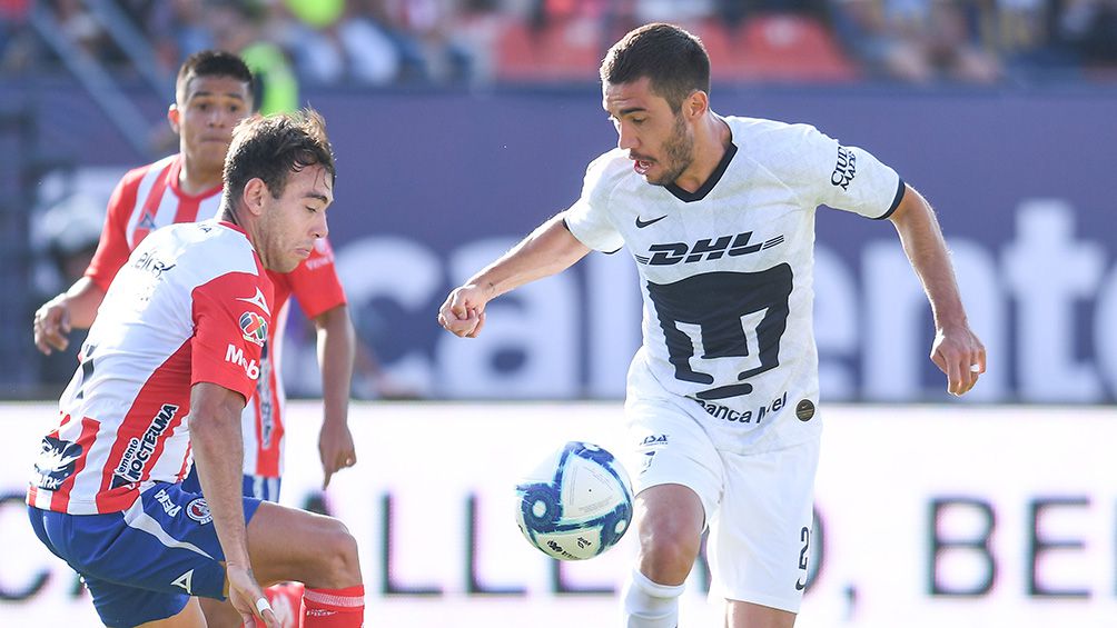 Juan Pablo Vigón en el partido contra Atlético San Luis 