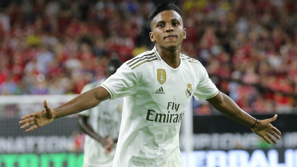 Rodrygo festejando su gol ante Bayern Munich