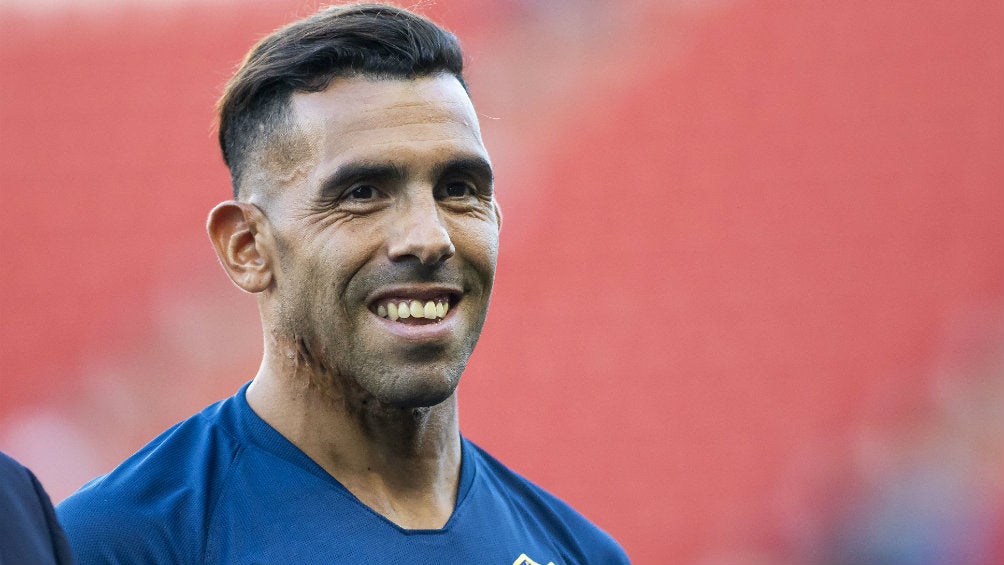 Carlos Tévez durante un partido con Boca Juniors 