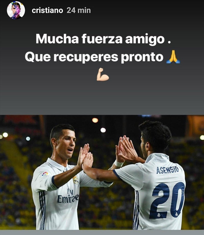 Así fue el mensaje de CR7 para su amigo Asensio 