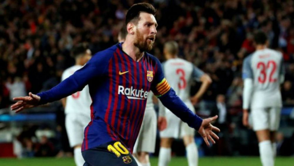 Messi festeja su gol vs Liverpool en Champions 2018-19