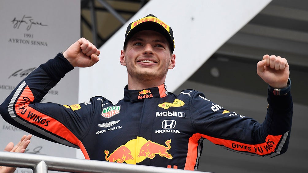 Max Verstappen celebra su triunfo en Alemania