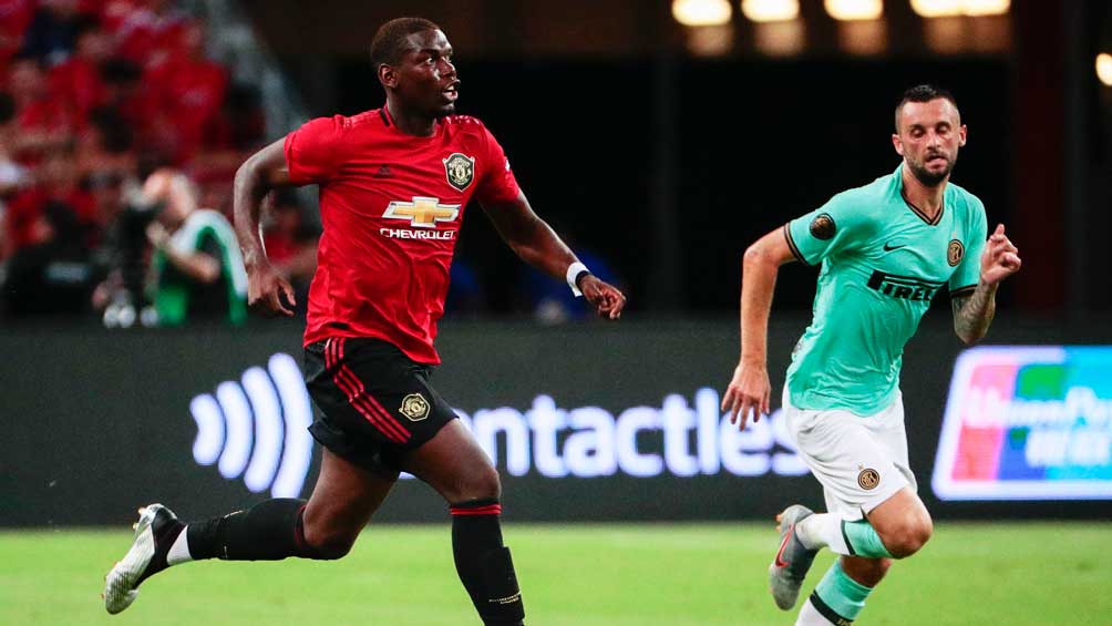 Paul Pogba durante un partido de pretemporada con el Manchester United