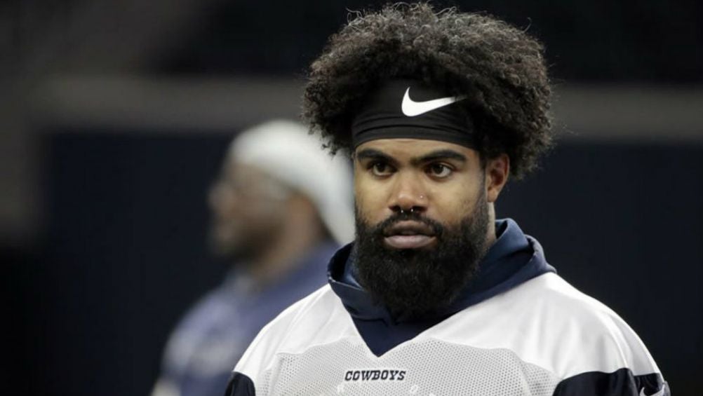 Ezekiel Elliott, en un entrenamiento de Dallas