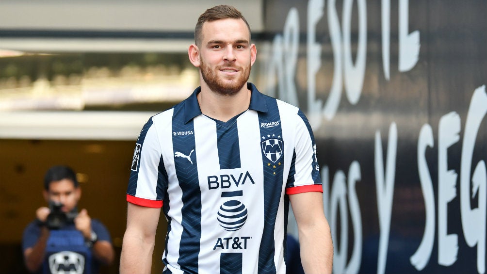 Vincent Janssen durante su presentación con los Rayados 