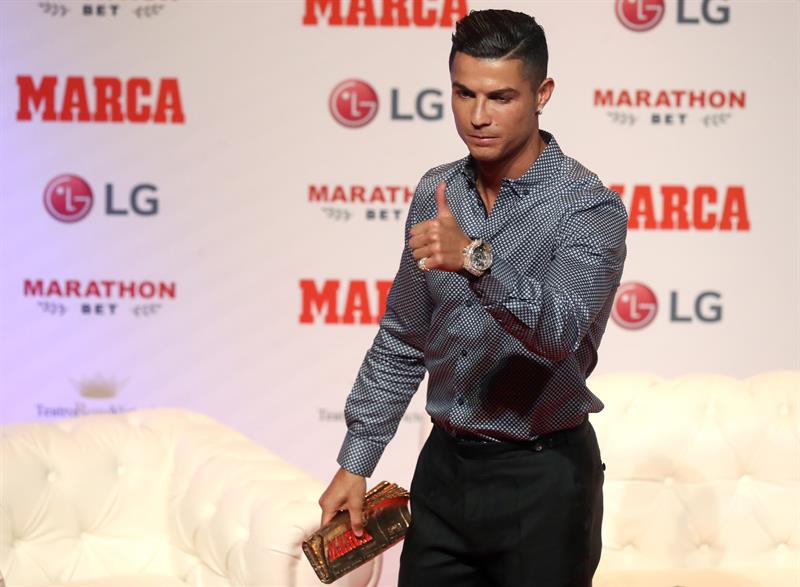 Cristiano Ronaldo durante la ceremonia de premiación