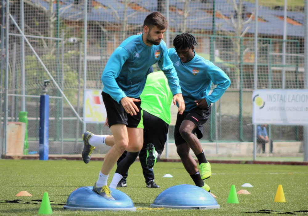 Jugadores del FC Andorra durante una práctica