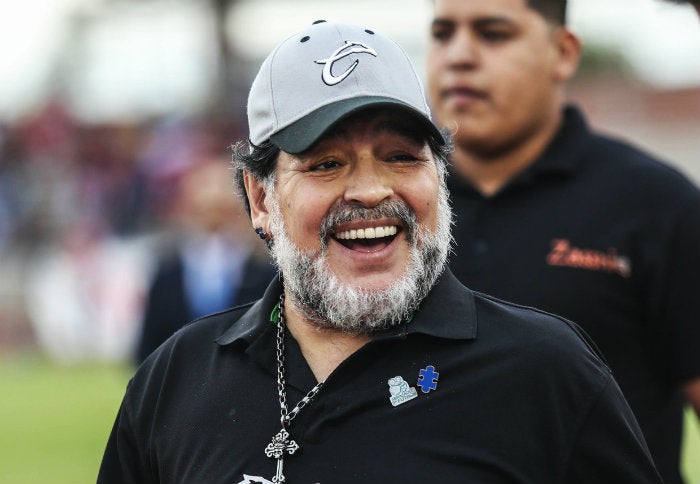 Maradona durante un partido de Dorados