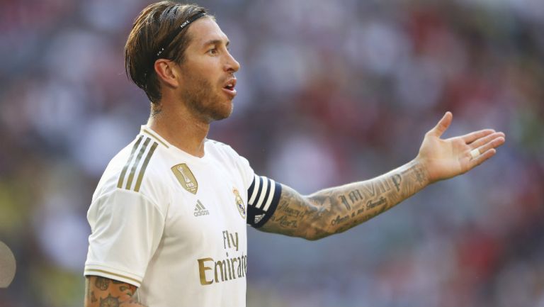 Sergio Ramos molesto tras la derrota ante Tottenham en Audi Cup 