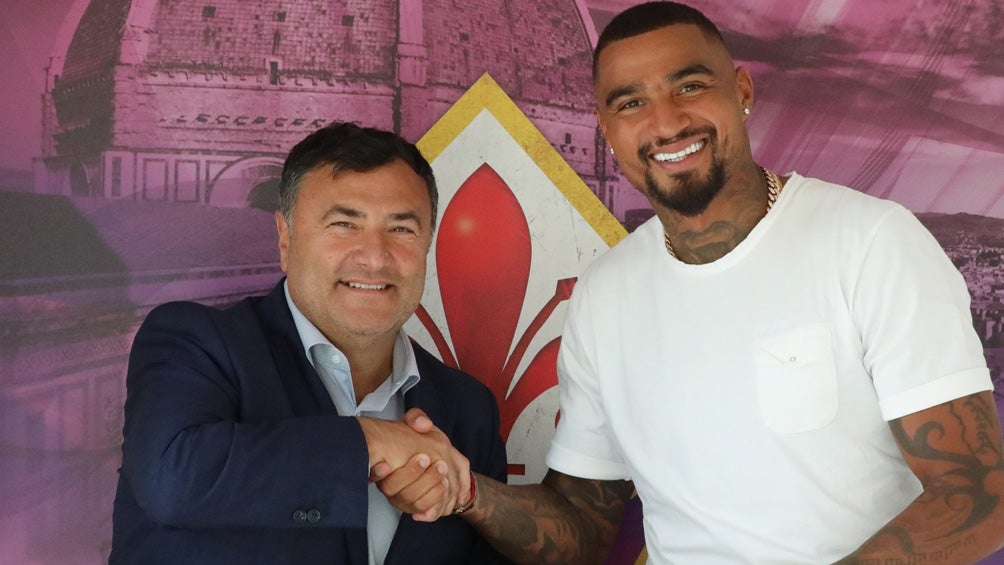 Kevin Prince Boateng, en su presentación con Fiorentina 