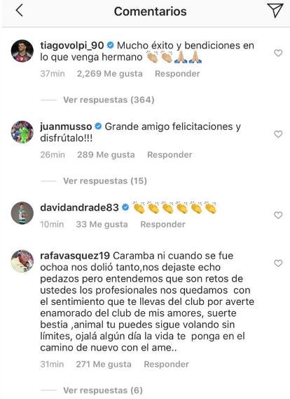 Comentario de Volpi en la publicación de Marchesín