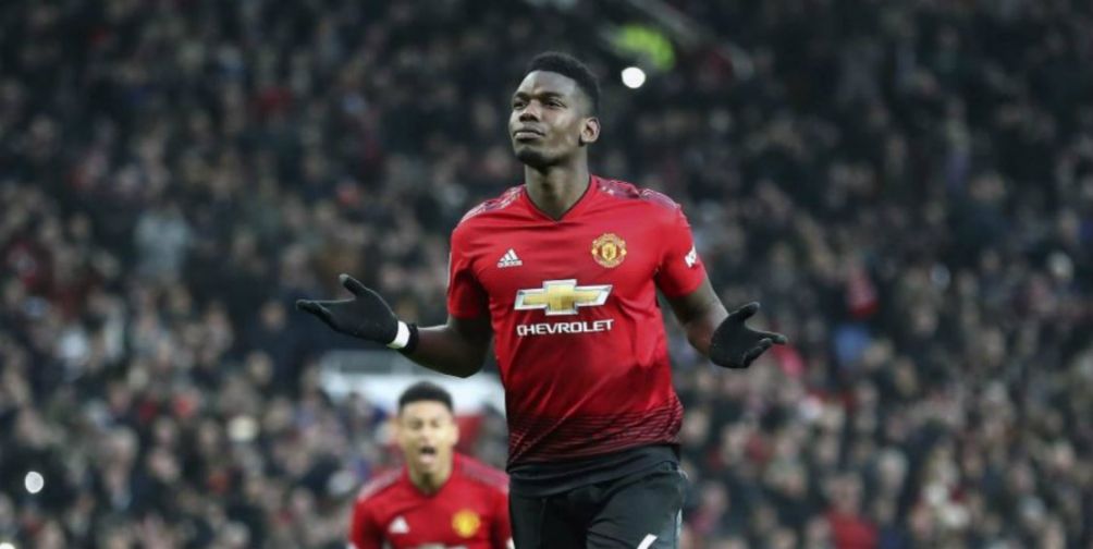 Pogba celebra un gol con los Red Devils